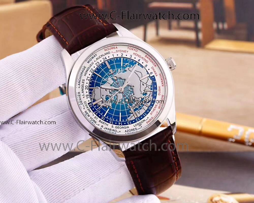 Fake Jaeger LeCoultre Geophysic Universal Watch SS Map Face
